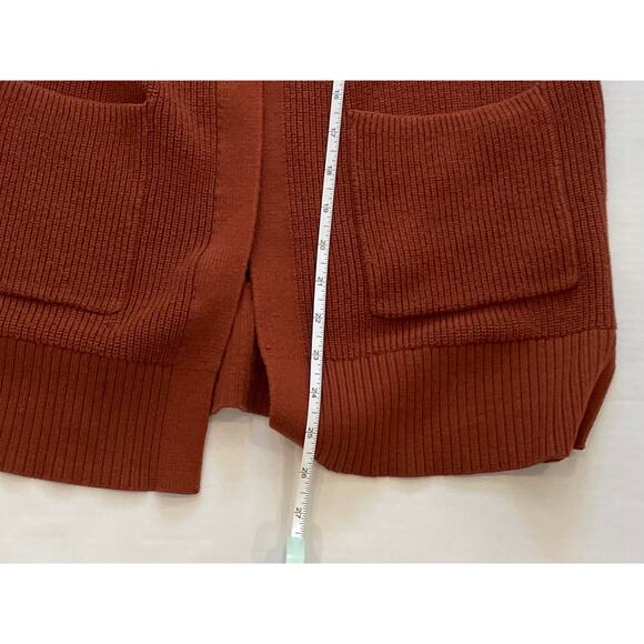 Old Navy Cotton Blend Long Line Open Front Cardigan, Chipotle, Brown, Size S - Picture 10 of 10